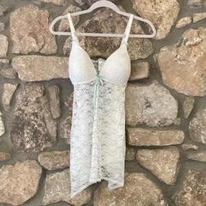 Elegant White Lace Chemise Intimo Donatella slip